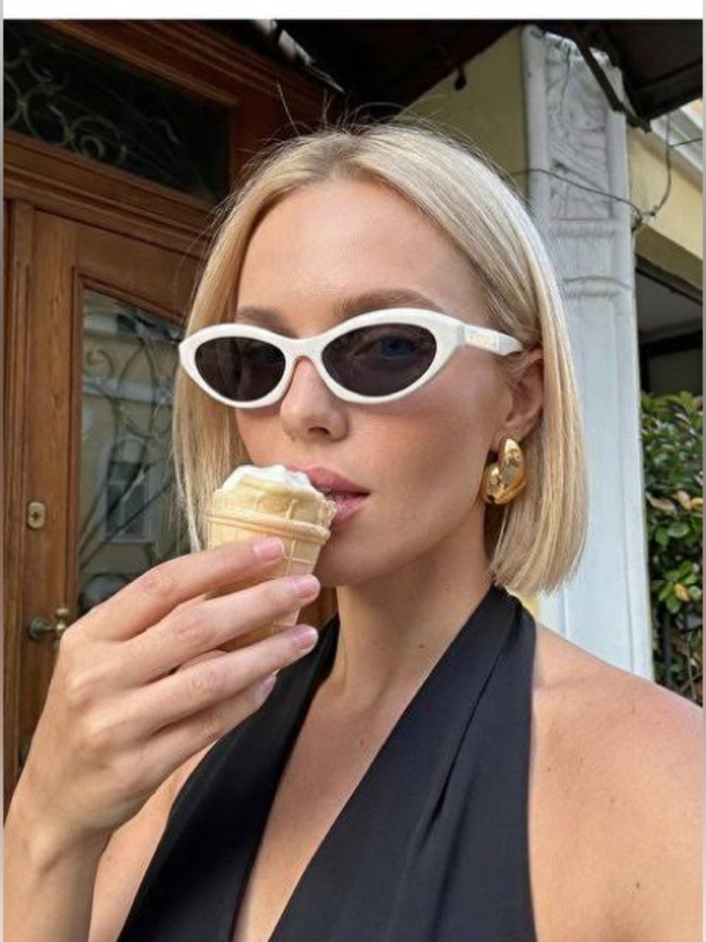 CHANEL White Cat Eye Sunglasses